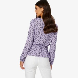 New classynest Purple Floral Peplum Top