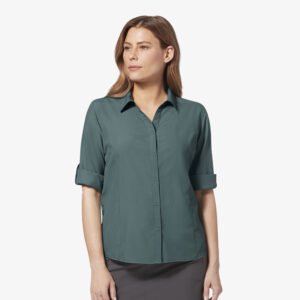 Buy Latest Women's Buttoned Shirt with Spread Collar